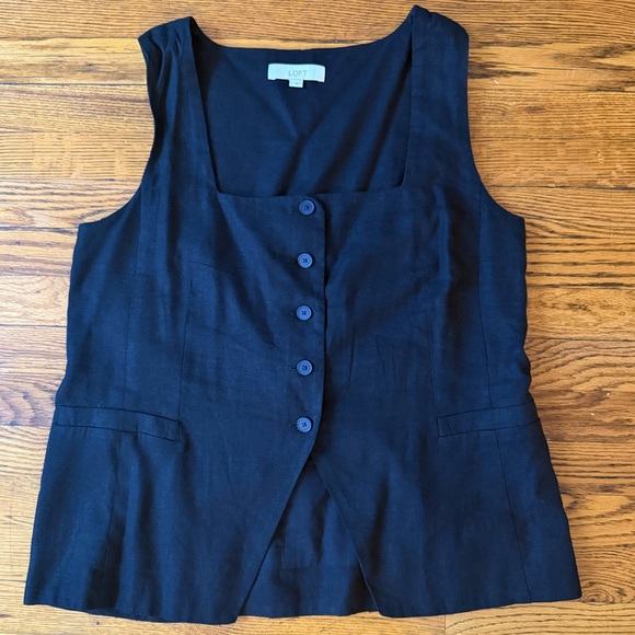 LOFT Jackets & Blazers - LOFT Black Button Up Vest